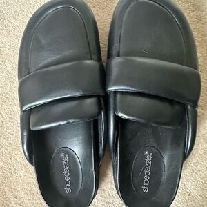 Shoe Dazzle Black Loafers Slip-Ons Modern Design